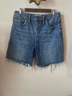 Madewell Blue Cutoff Denim Shorts with Frayed Hem